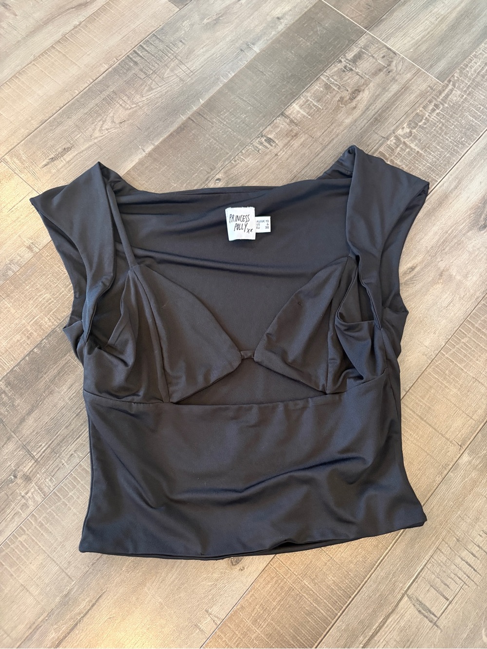 Princess Polly Black Scoop Neck Crop Top